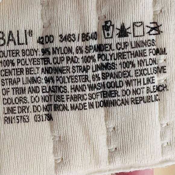 Bali All Around Comfort Wirefree Bra Style 3463 Size 42DD Beige NWT - Picture 7 of 8